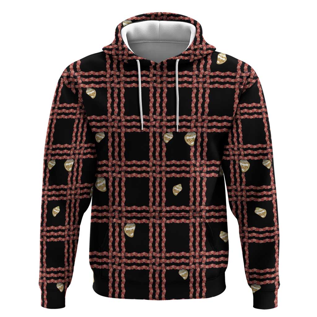 Hawaii Palaka Kahelelani Shell Lei Costume Zip Hoodie Plaid Patterns DT05 Pullover Hoodie Black - Polynesian Pride