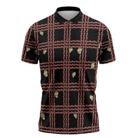 Hawaii Palaka Kahelelani Shell Lei Costume Zipper Polo Shirt Plaid Patterns