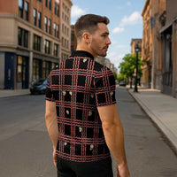 Hawaii Palaka Kahelelani Shell Lei Costume Zipper Polo Shirt Plaid Patterns