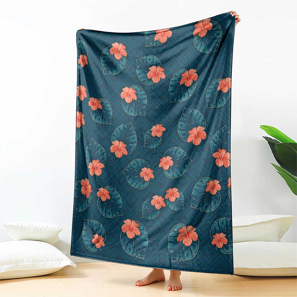 Hawaii Monstera Blanket Hibiscus Flowers Simple Style - Polynesian Pride