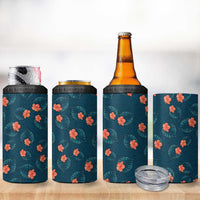 Hawaii Monstera 4 in 1 Can Cooler Tumbler Hibiscus Flowers Simple Style - Polynesian Pride