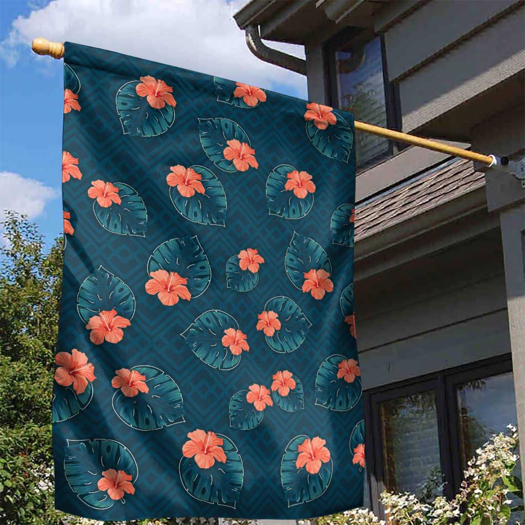 Hawaii Monstera Garden Flag Hibiscus Flowers Simple Style - Polynesian Pride