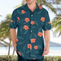 Hawaii Monstera Hawaiian Shirt Hibiscus Flowers Simple Style - Polynesian Pride
