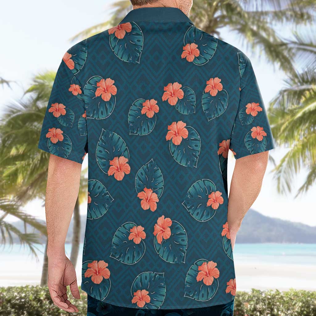 Hawaii Monstera Hawaiian Shirt Hibiscus Flowers Simple Style - Polynesian Pride
