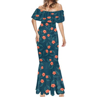 Hawaii Monstera Mermaid Dress Hibiscus Flowers Simple Style - Polynesian Pride