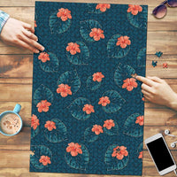 Hawaii Monstera Puzzle Hibiscus Flowers Simple Style - Polynesian Pride