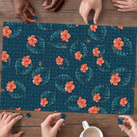 Hawaii Monstera Puzzle Hibiscus Flowers Simple Style - Polynesian Pride