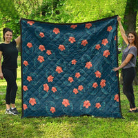 Hawaii Monstera Quilt Hibiscus Flowers Simple Style - Polynesian Pride