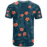 Hawaii Monstera T Shirt Hibiscus Flowers Simple Style - Polynesian Pride
