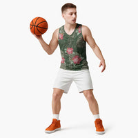 Hawaii Basketball Jersey Green Polynesian Monstera Patterns DT05 - Polynesian Pride