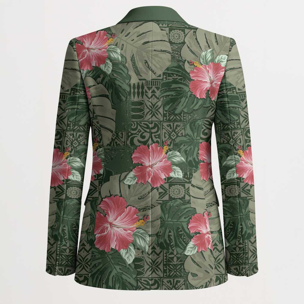 Hawaii Blazer Green Polynesian Monstera Patterns - Polynesian Pride