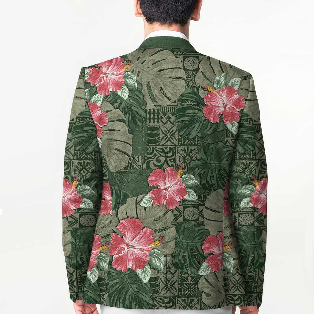 Hawaii Blazer Green Polynesian Monstera Patterns - Polynesian Pride