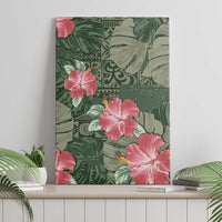 Hawaii Canvas Wall Art Green Polynesian Monstera Patterns DT05 - Polynesian Pride