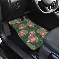 Hawaii Car Mats Green Polynesian Monstera Patterns - Polynesian Pride