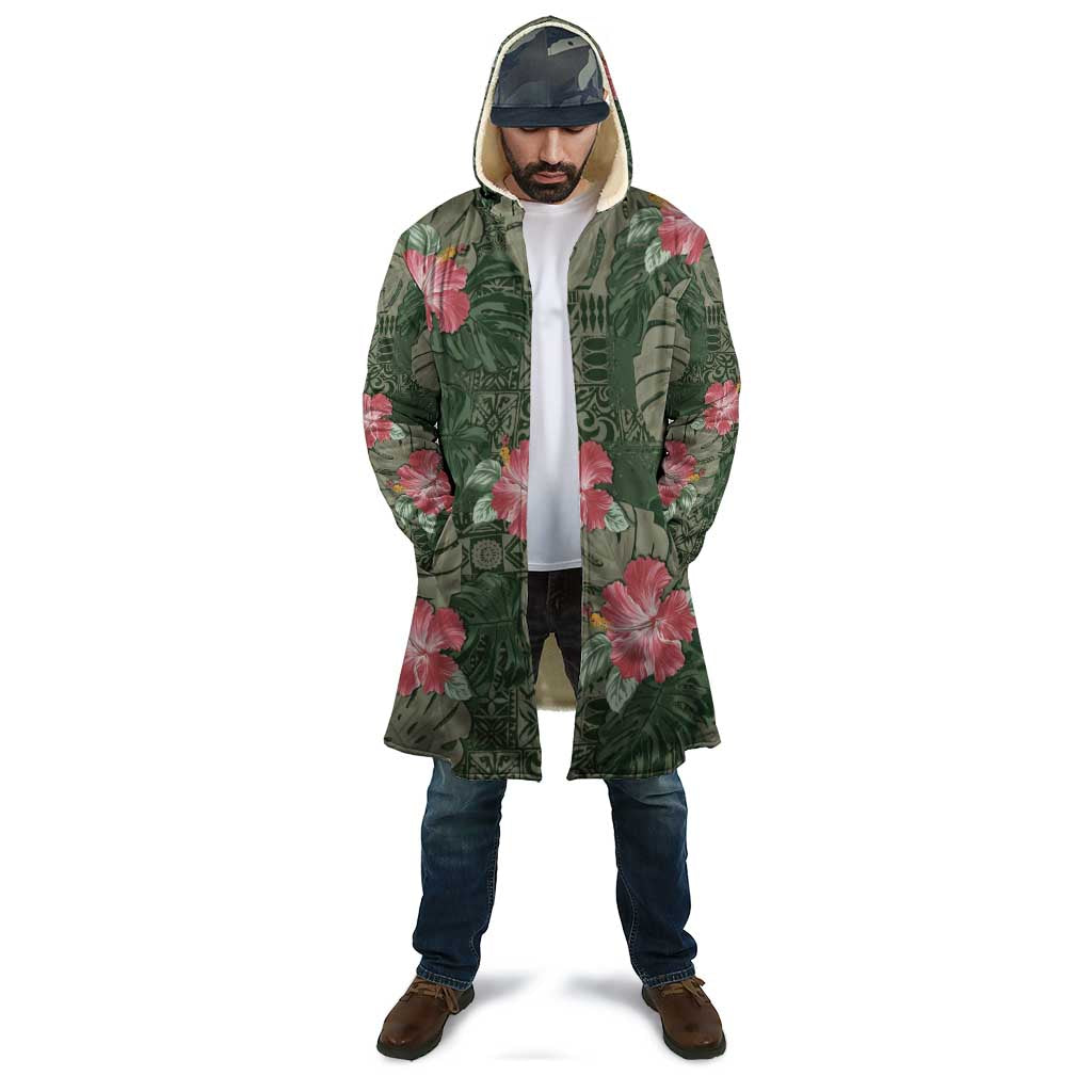 Hawaii Cloak Green Polynesian Monstera Patterns - Polynesian Pride