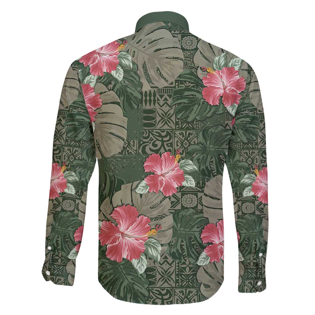 Hawaii Family Matching Puletasi and Hawaiian Shirt Green Polynesian Monstera Patterns DT05 - Polynesian Pride