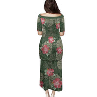 Hawaii Family Matching Puletasi and Hawaiian Shirt Green Polynesian Monstera Patterns DT05 - Polynesian Pride