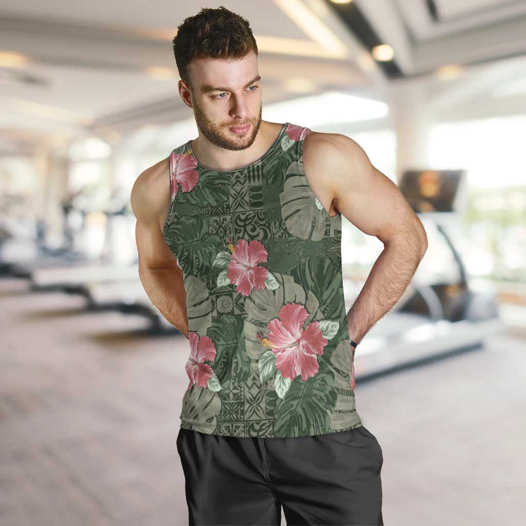 Hawaii Men Tank Top Green Polynesian Monstera Patterns DT05 Green - Polynesian Pride
