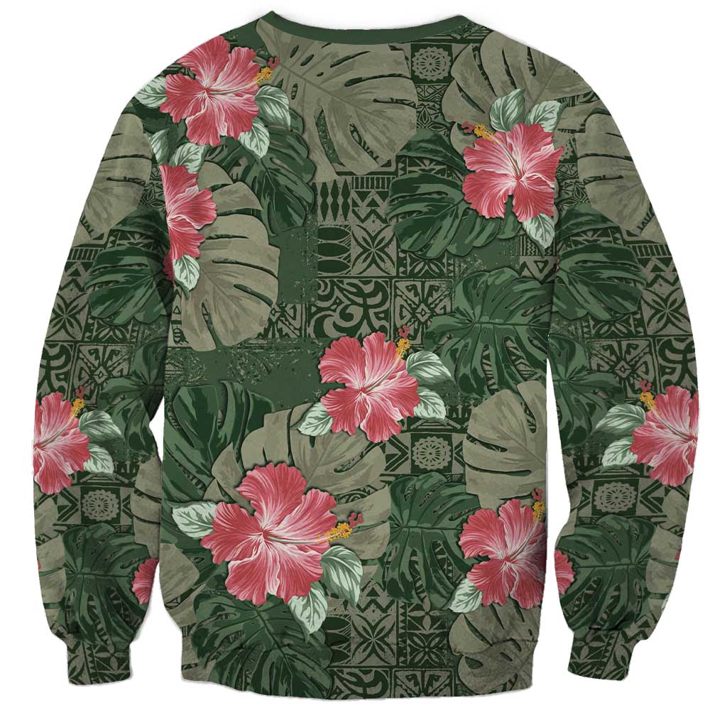 Hawaii Sweatshirt Green Polynesian Monstera Patterns DT05 - Polynesian Pride