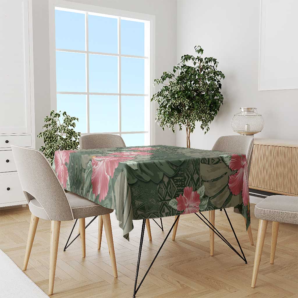 Hawaii Tablecloth Green Polynesian Monstera Patterns DT05 - Polynesian Pride
