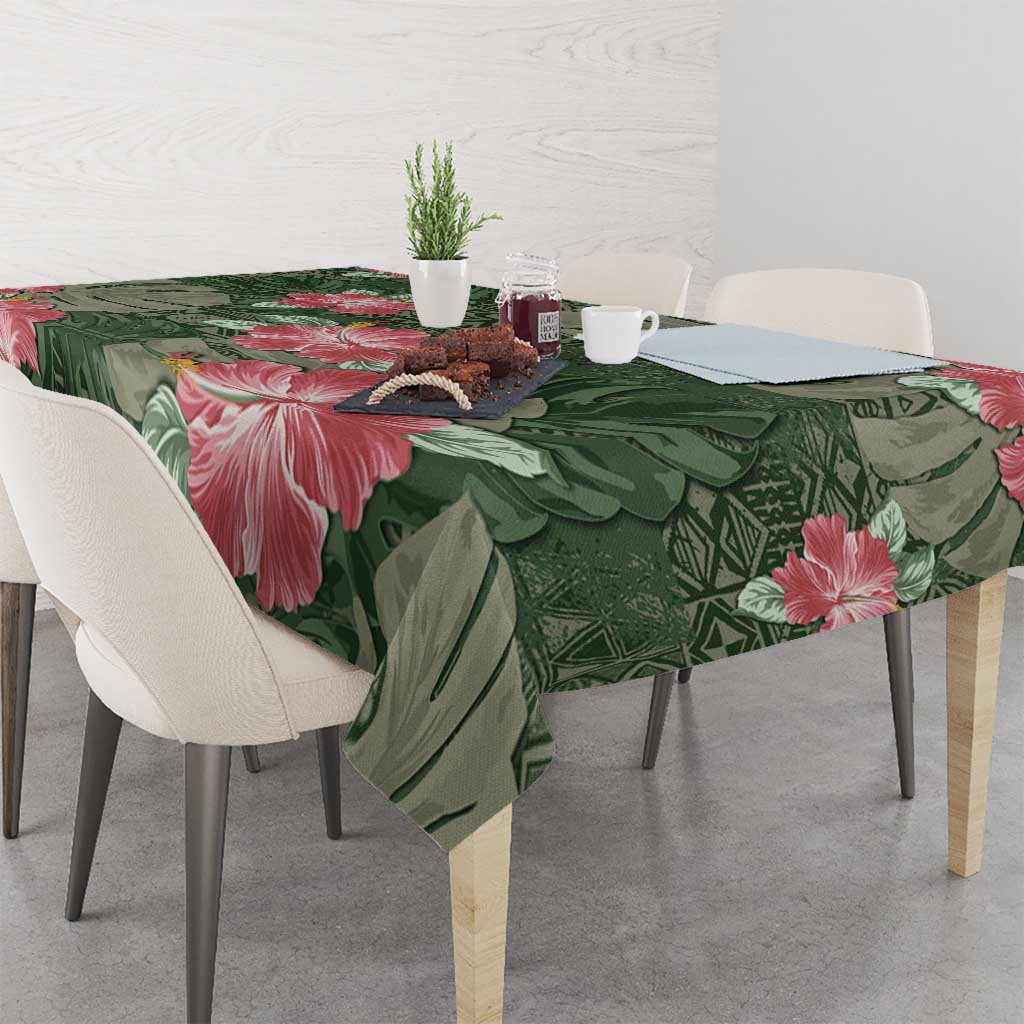 Hawaii Tablecloth Green Polynesian Monstera Patterns DT05 - Polynesian Pride