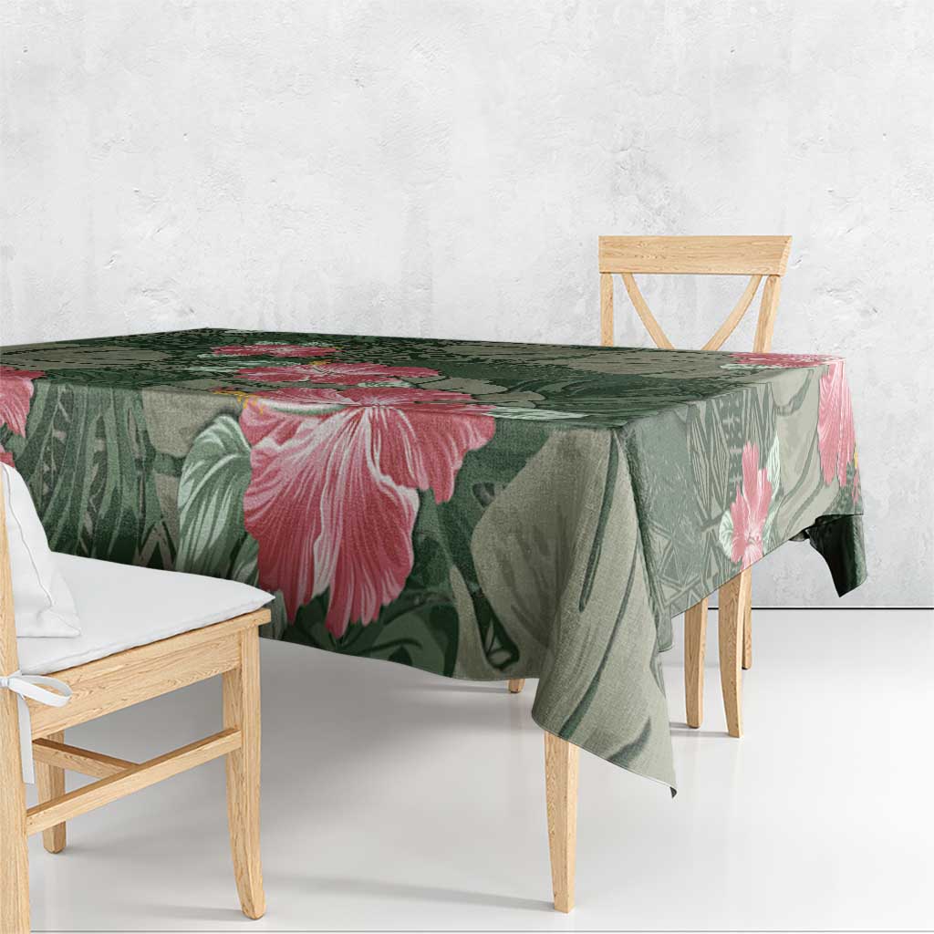 Hawaii Tablecloth Green Polynesian Monstera Patterns DT05 - Polynesian Pride