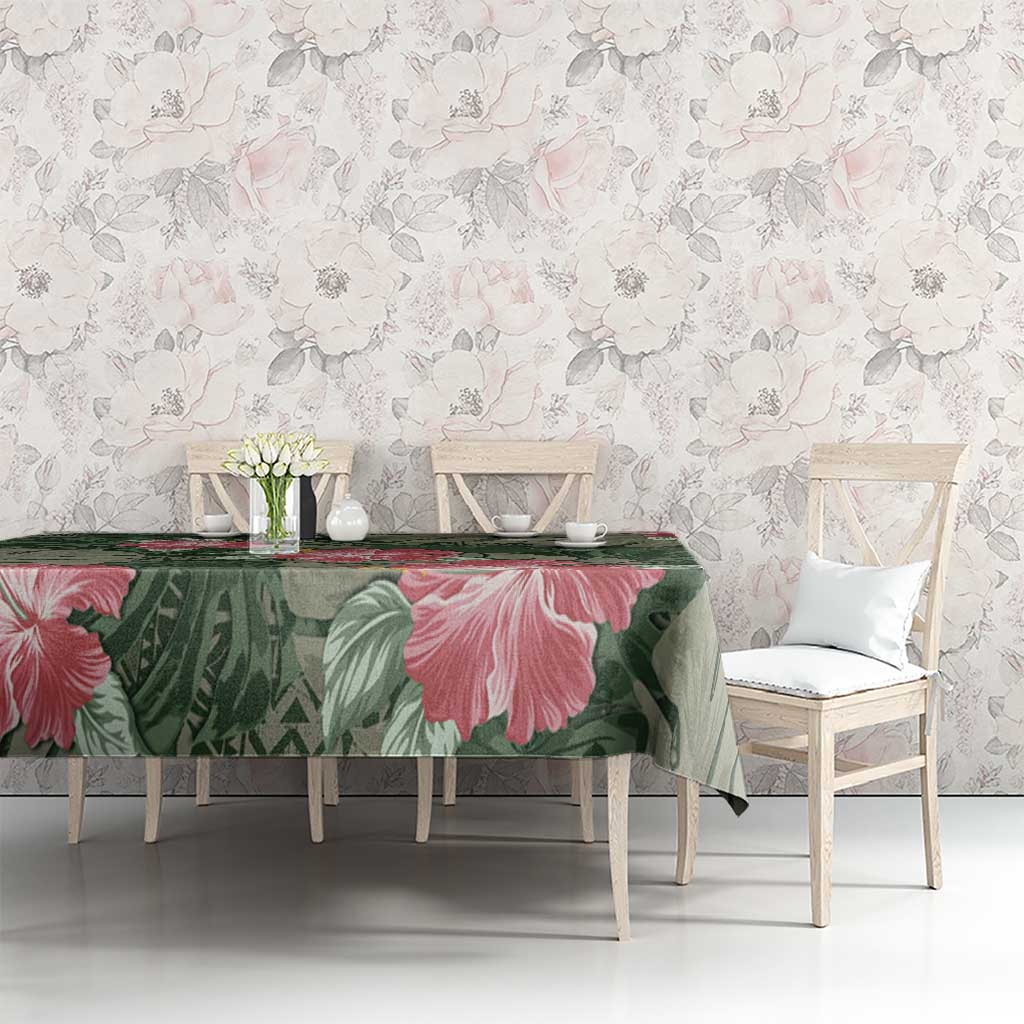 Hawaii Tablecloth Green Polynesian Monstera Patterns DT05 - Polynesian Pride