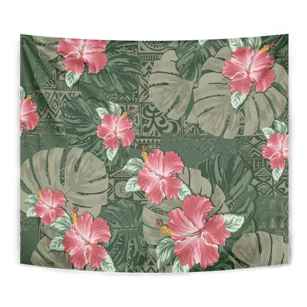 Hawaii Tapestry Green Polynesian Monstera Patterns - Polynesian Pride