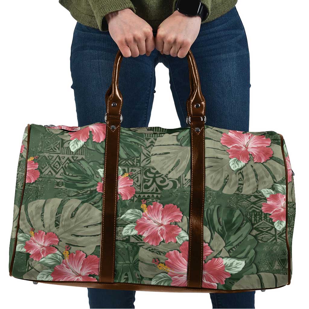 Hawaii Travel Bag Green Polynesian Monstera Patterns - Polynesian Pride