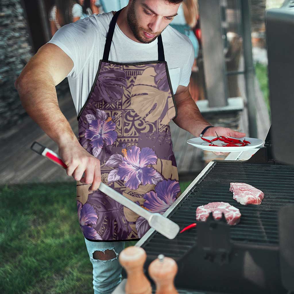 Hawaii Apron Purple Polynesian Monstera Patterns - Polynesian Pride
