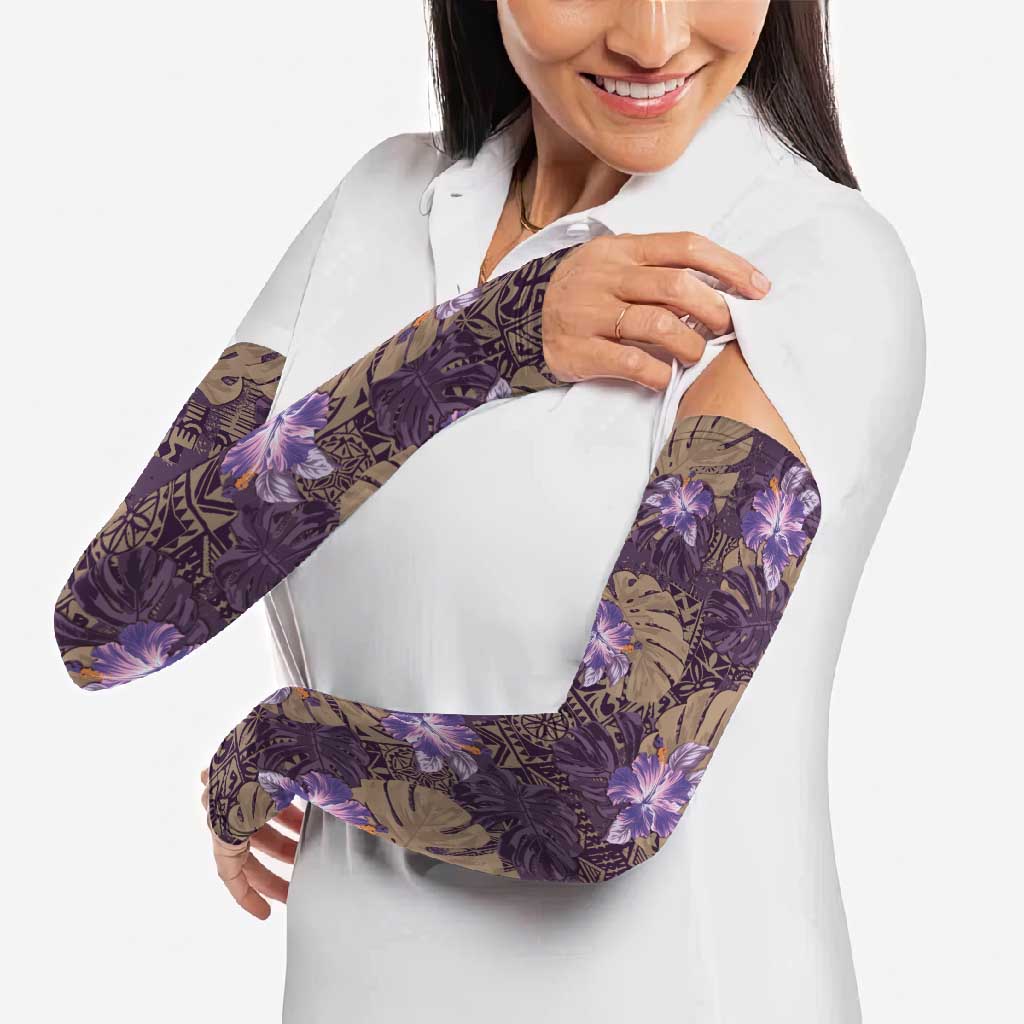 Hawaii Arm Sleeves Purple Polynesian Monstera Patterns DT05 - Polynesian Pride