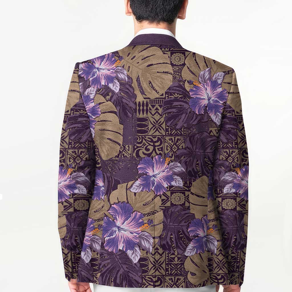 Hawaii Blazer Purple Polynesian Monstera Patterns - Polynesian Pride