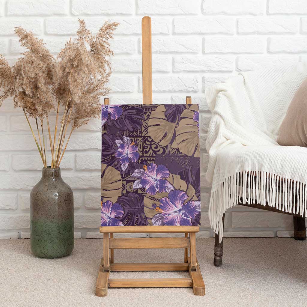Hawaii Canvas Wall Art Purple Polynesian Monstera Patterns DT05 - Polynesian Pride
