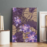 Hawaii Canvas Wall Art Purple Polynesian Monstera Patterns DT05 - Polynesian Pride