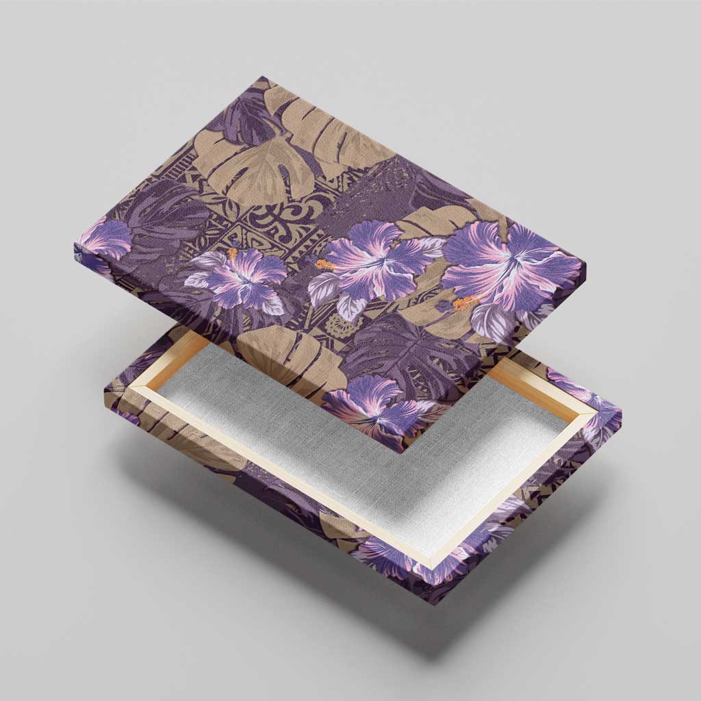 Hawaii Canvas Wall Art Purple Polynesian Monstera Patterns DT05 - Polynesian Pride