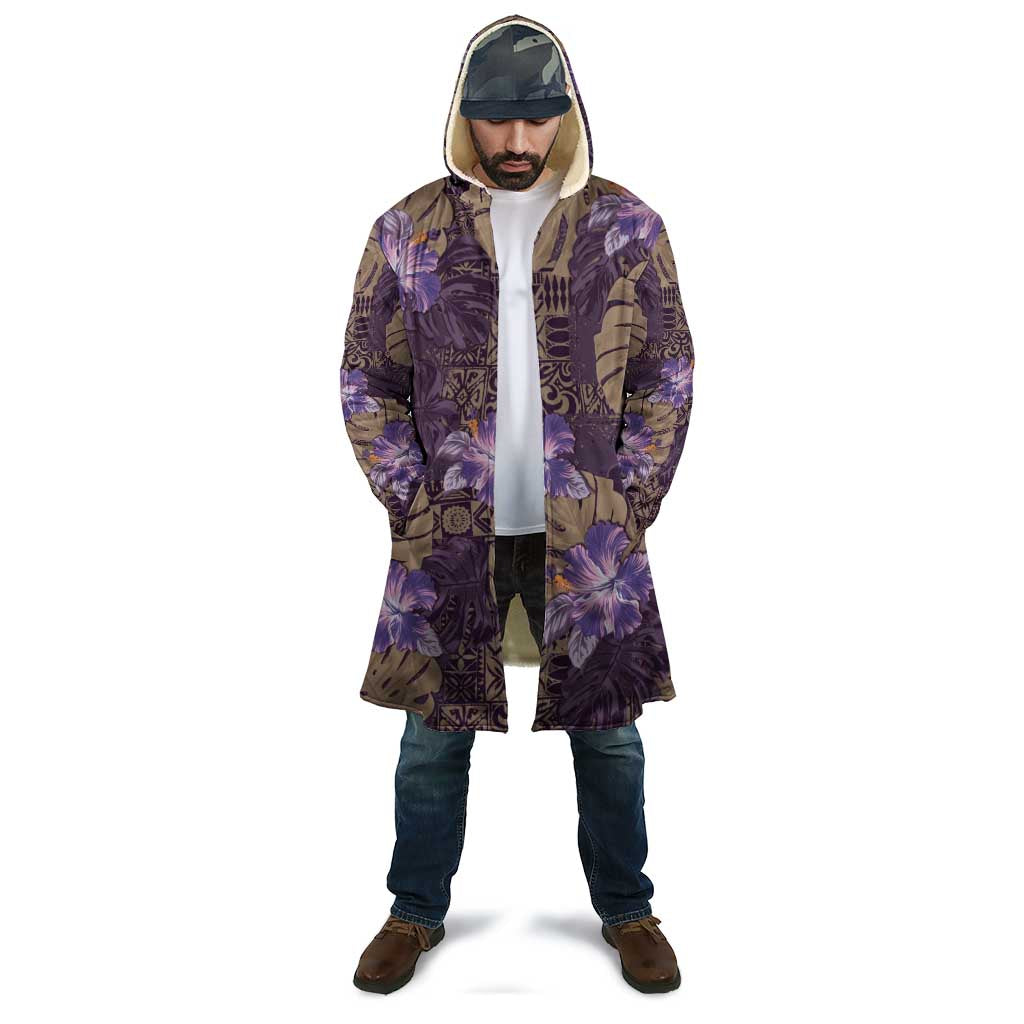 Hawaii Cloak Purple Polynesian Monstera Patterns - Polynesian Pride
