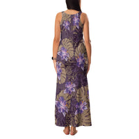 Hawaii Family Matching Tank Maxi Dress and Hawaiian Shirt Purple Polynesian Monstera Patterns - Polynesian Pride