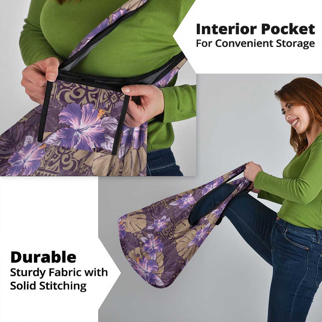 Hawaii Grocery Bag Purple Polynesian Monstera Patterns DT05 - Polynesian Pride