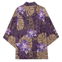 Hawaii Kimono Purple Polynesian Monstera Patterns - Polynesian Pride