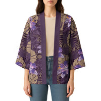 Hawaii Kimono Purple Polynesian Monstera Patterns - Polynesian Pride
