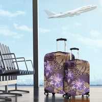 Hawaii Luggage Cover Purple Polynesian Monstera Patterns - Polynesian Pride
