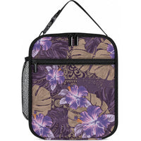 Hawaii Lunch Bag Purple Polynesian Monstera Patterns DT05 10.2 × 8.3 × 4.3 inch Purple - Polynesian Pride