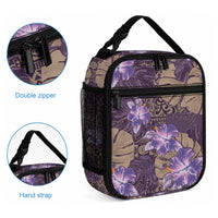 Hawaii Lunch Bag Purple Polynesian Monstera Patterns DT05 - Polynesian Pride