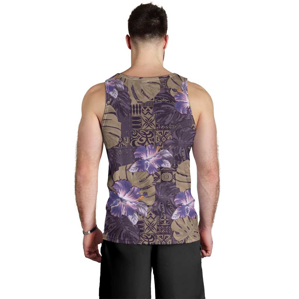 Hawaii Men Tank Top Purple Polynesian Monstera Patterns DT05 - Polynesian Pride