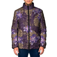 Hawaii Padded Jacket Purple Polynesian Monstera Patterns DT05 Men Purple - Polynesian Pride
