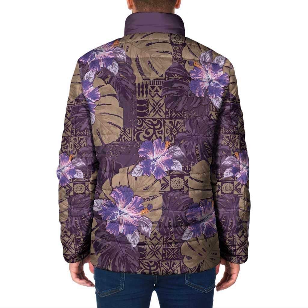 Hawaii Padded Jacket Purple Polynesian Monstera Patterns DT05 - Polynesian Pride