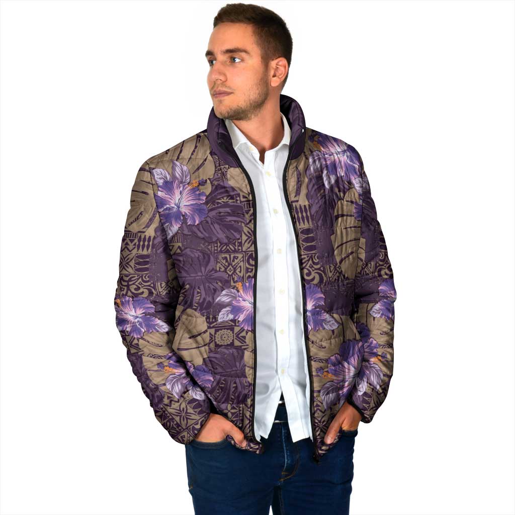 Hawaii Padded Jacket Purple Polynesian Monstera Patterns DT05 - Polynesian Pride