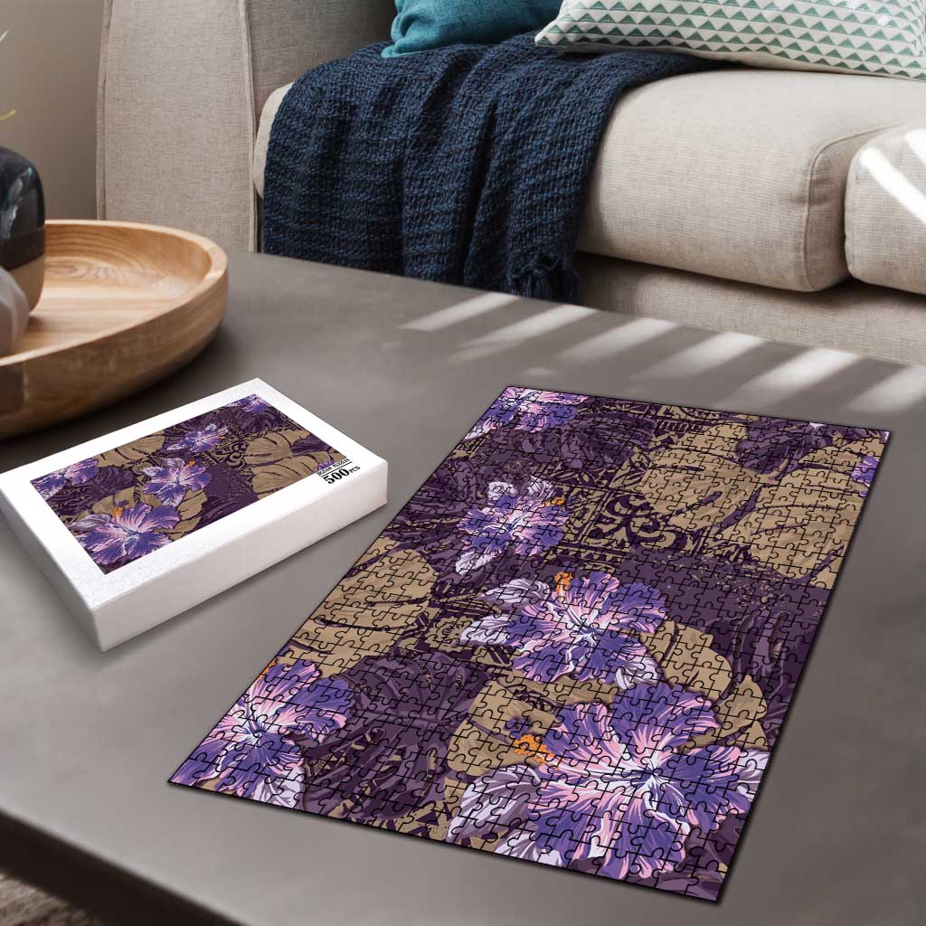 Hawaii Puzzle Purple Polynesian Monstera Patterns DT05 - Polynesian Pride
