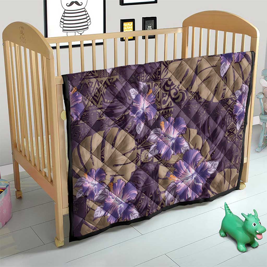 Hawaii Quilt Purple Polynesian Monstera Patterns - Polynesian Pride