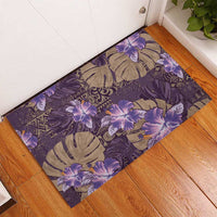 Hawaii Rubber Doormat Purple Polynesian Monstera Patterns DT05 - Polynesian Pride
